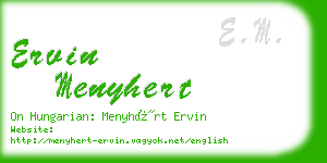 ervin menyhert business card